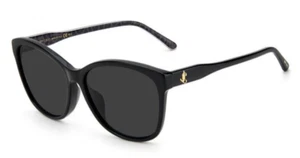 Gafas de sol para mujer Jimmy Choo JC Lidie/F/SK 1EI negras con lentes negras y estuche - Imagen 1 de 5