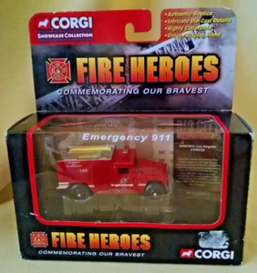 CORGI HUMMER LA FIRE DEPARTMENT HMMWV LOS ANGELES CS90236 DIE CAST STAND HEROES. - Picture 1 of 8
