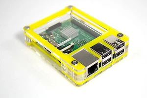C4Labs Zebra case for Raspberry Pi 3B+,3,2,B+ & 2B w/ Power Cord - Yellow - Picture 1 of 5
