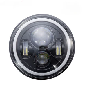 1Pair 7Inch Round LED Headlights For Jeep Wrangler LJ TJ CJ JK Halo Angel Eyes - Picture 1 of 18