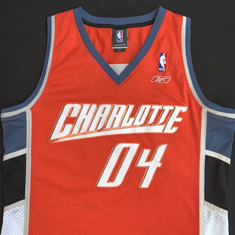 Vintage Reebok NBA Charlotte Bobcats Orange 04 Inaugural Team Jersey Men’s Large Cover