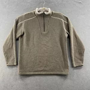kuhl mens size m half zip brown fleece lined knit quilted jacket - Picture 1 of 7