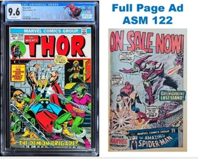 Thor #213 CGC 9,6 páginas blancas 1973 Marvel Comics Amazing Spider-Man 122 anuncio de casa Foto 1 de 4