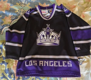 CCM Vintage Child Size Los Angeles Kings Purple Black NHL Jersey One Size - Picture 1 of 6