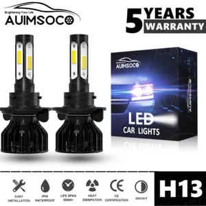 H13 9008 LED Headlight Bulbs Kit 10000W 1000000LM Hi/Lo Beam Super White Bright - Picture 1 of 12