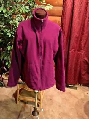 Abrigo Chaqueta Básica Sierra Blanca Acogedora Vellón Ciruela Púrpura Cremallera Completa Talla XL A88 Foto 1 de 4