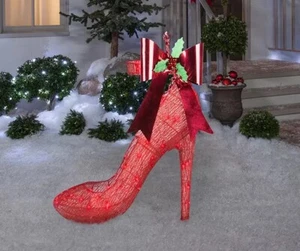 3.66’ LED Light Show Sparkle Red Party Heel Lighted Christmas Decoration - Picture 1 of 7