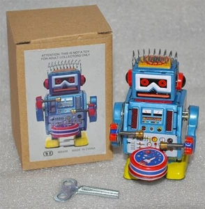ROBOT BAND DRUMMER WINDUP  BLUE NEW IN THE BOX - Picture 1 of 1