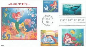 ARIEL LITTLE MERMAID SHARKS FDC- DWc CACHET - Picture 1 of 1