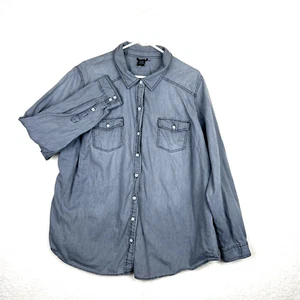 Torrid Shirt Womens Tag Size 3/XL Soft Gray Long Sleeve 100% Cotton - Picture 1 of 8
