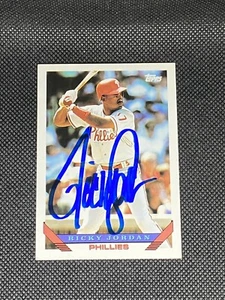 Ricky Jordan Philadelphia Phillies Signed Auto 1993 Topps Card #585 ~ COA - Picture 1 of 3