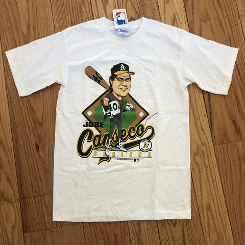 NWT Vintage Salem MLB Jose Canseco Oakland A’s Caricature T-shirt Medium Cover