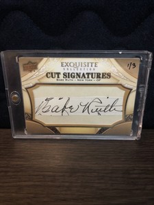 2011 UPPER DECK SP LEGENDARY CUTS Babe Ruth #1/3 SIGNATURES CUT AUTO Yankees