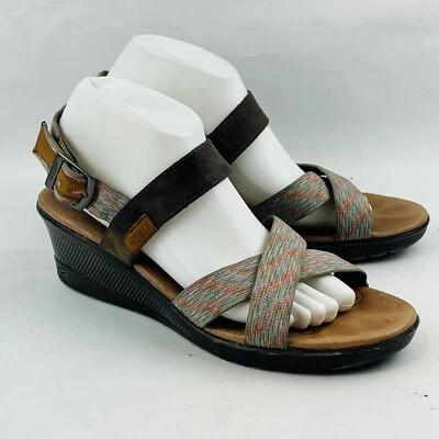 Sandalias de cuña Keen Skyline Brindle para mujer con hebilla de punta abierta múltiple correas para el tobillo Foto 1 de 4