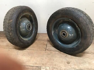 Welder wheels 2 (pair) Hard Rubber Wheels 8" dia. x 2 1/4" wide Tread - Picture 1 of 8