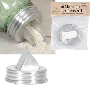 Mason Canning Jar Dispenser Lid Top - Grain Rice Beans Staples - Aluminum