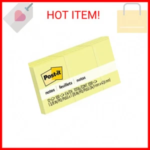 Post-it Mini Notes, 1 3/8 x 1 7/8 in, 12 Pads, Canary Yellow, Clean Removal, Rec - Picture 1 of 2
