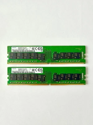 Samsung 64GB 2x32GB DDR4-2666Mhz PC4-21300 M391A4G43MB1-CTDQ UDIMM ECC Memory - Image 1 of 2