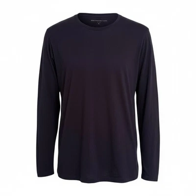 Camisa John Varvatos Para Hombres Púrpura Cuello Redondo Manga Larga Talla XL Preppy Tranquila Lujo Foto 1 de 4