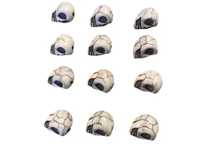 12 crânes miniatures d'Halloween pour fabrication de bracelet ou de collier - Photo 1/4