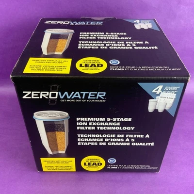 Zero Water Filters 5 Stage Advanced Filtration 4 pack New ZR-006 ZeroWater - Image 1 of 4