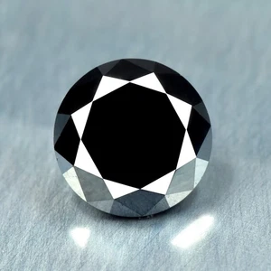1.99Ct Brilliant Round Cut _ Awesome Quality Natural JET BLACK DIAMOND - Picture 1 of 2