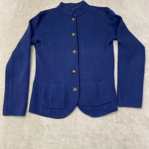 Giacca blazer donna Ralph Lauren blu cotone maglia bottoni davanti taglia S - Foto 1 di 8