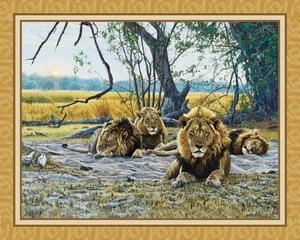 Panel de edredón de tela Still King 36" x 45", LEÓN, gato, animal silvestre, safari, junio - Imagen 1 de 2