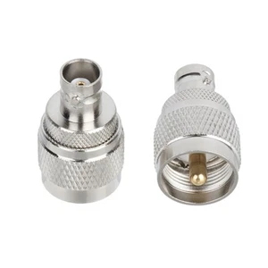 2 x BNC Female to UHF Male Coax Cable Connector Repair For PL-259 Converter - Photo 1/14