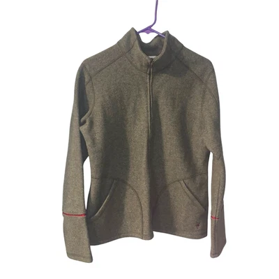 Ibex Women's Boiled Wool Full Zip Jacket Size L Brown Hiking Outdoors Gorpcore - Image 1 of 4