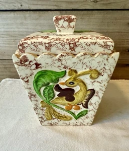 Vintage Ceramic Pottery Floral Coffee Canister - Picture 1 of 10