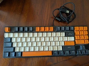 Havit Mechanical Gaming Keyboard KB487L Black Orange Beige Compact USB - Picture 1 of 5