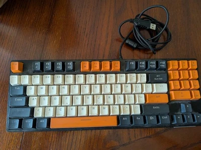 Havit Mechanical Gaming Keyboard KB487L Black Orange Beige Compact USB  - Image 1 of 4
