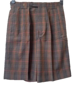 JOHN LANGFORD OF LONDON Men’s Shorts Checked Vintage Pleated Front 32 - Picture 1 of 8