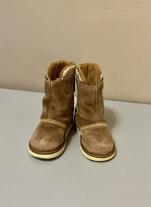 Sorel Rylee Kids Suede Leather Sherpa Winter Snow Boots, Brown - Size 9 (VGUC) - Bild 1 von 9