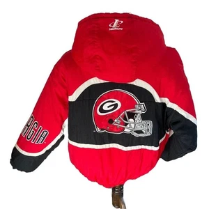 Chaqueta acolchada deportiva vintage con logotipo de Bulldogs de la Universidad de Georgia de UGA L - Imagen 1 de 6