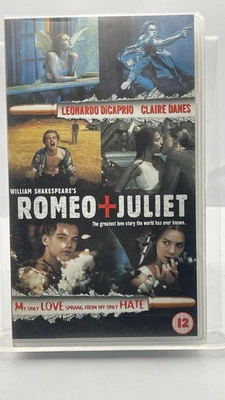 Romeo + Juliet VHS 1996 Leonardo DiCaprio Claire Danes Shakespeare Drama Foto 1 de 3