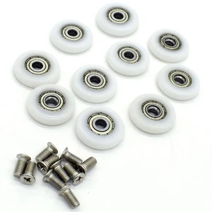 10 Cuscinetti Di Ricambio Box Doccia Anta Scorrevole Ruote Rotelle Diametro 22mm - Foto 1 di 3
