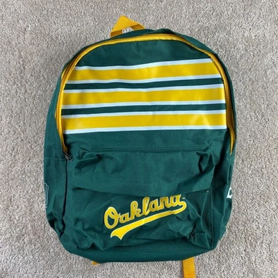 Mochila Atletismo Oakland A's MLB Escuela de Béisbol Verde Amarillo Estadio Sorteo Foto 1 de 4