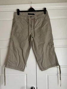 Women’s Calvin Klein Size 10 Beige Longline 100% Cotton Cargo Shorts - Picture 1 of 5