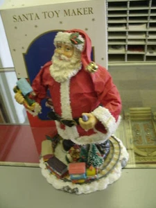 10" Fabric Mache Santa  "Toy Maker" Table Piece New - Picture 1 of 2