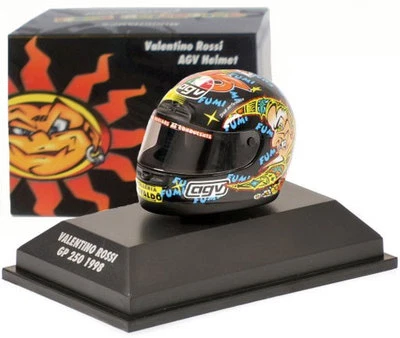 Minichamps Valentino Rossi Helmet - GP 250 1998 1/8 Scale - Image 1 of 3