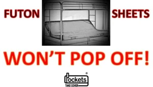 Won't Pop Off Futon Sheet Set Light Gray, Fits Full Size Futon, Sheets Only - Picture 1 of 12