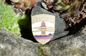VINTAGE ENAMEL AUTOMOBILE CAR PIN / BUTTON # FIESTA DEL PORSCHE 1986 - Foto 1 di 2