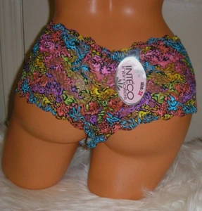 Inteco Lace Cheeky Boyshorts Panties Lingerie, 2X Adult Gift - Picture 1 of 7