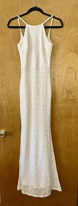 Lulu's Wedding Bridal Everlasting White Floral Lace Mermaid Maxi Dress XS - Picture 1 of 11