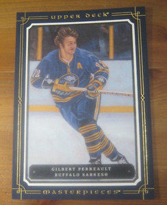 2008 09 UD Masterpieces 5 x 7 Box Topper Blue Frame #XL DC Gilbert Perreault ZH3