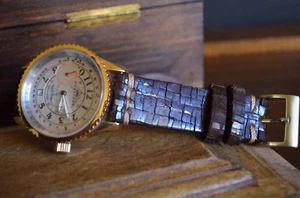PULSERA RELOJ 22 20 18MM DESTROYER III MARRÓN PIEL AUTÉNTICA VINTAGE BANDA MA CORREA - Imagen 1 de 12