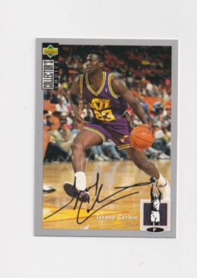 1994-95 Collector's Choice SILVER SIGNATURE # 138 Tyrone Corbin UTAH JAZZ - Image 1 of 3