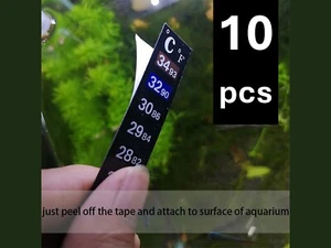 10 PIEZAS Pegatinas Termómetro Cristal Líquido - Monitoreo de Temperatura Fácil Instalación - Imagen 1 de 4
